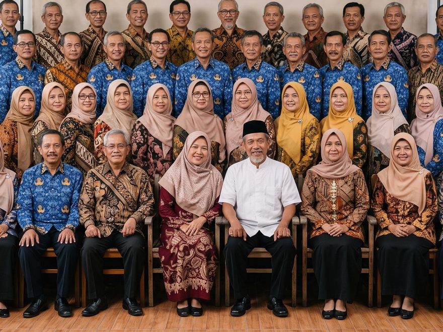 Anggota dan pengurus ViSI berfoto bersama dalam acara pelepasan purna bakti